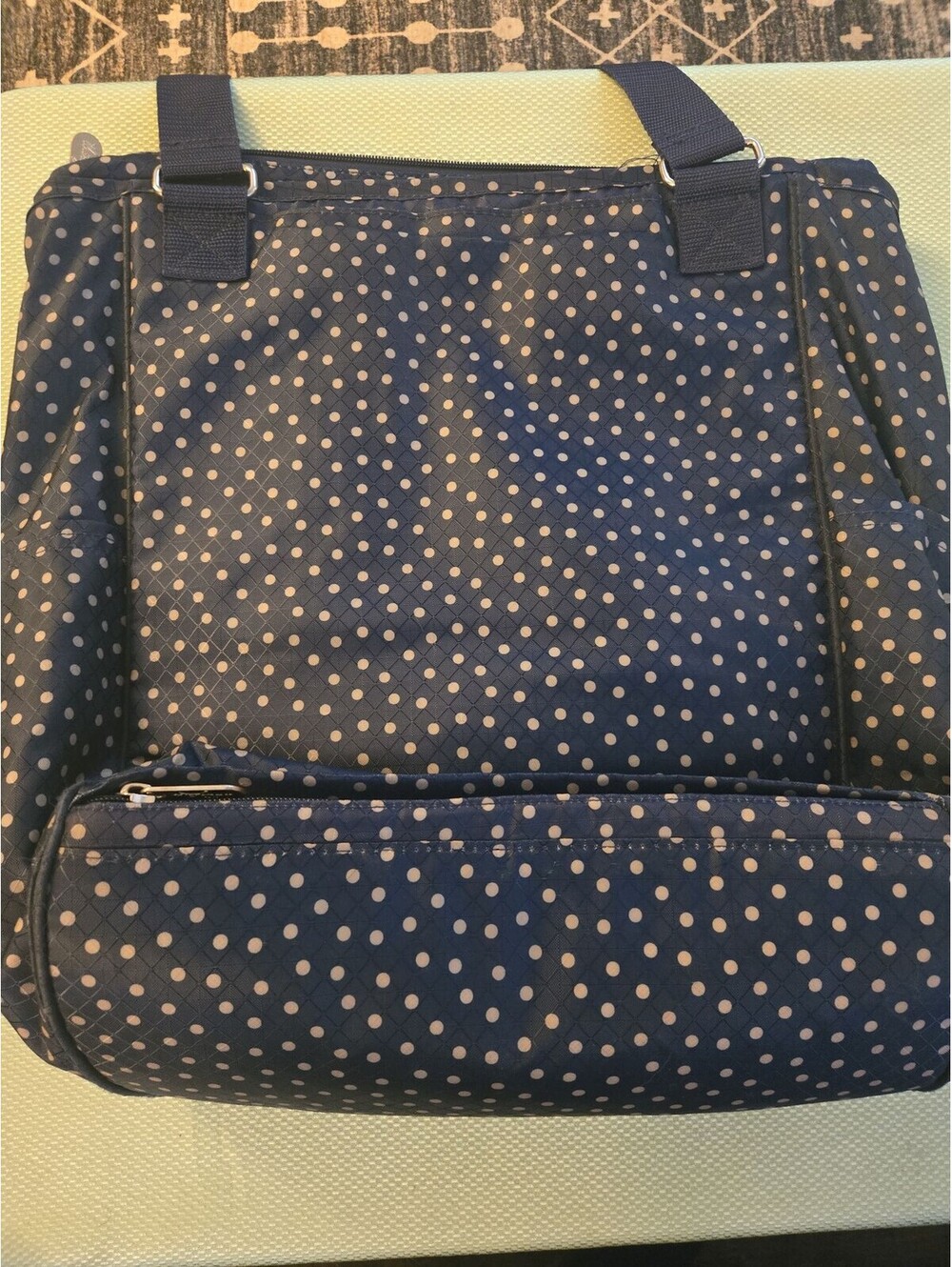 Thirty-One Gifts Organizing Utility Tote Navy Polka Dot - Picture 6 of 6